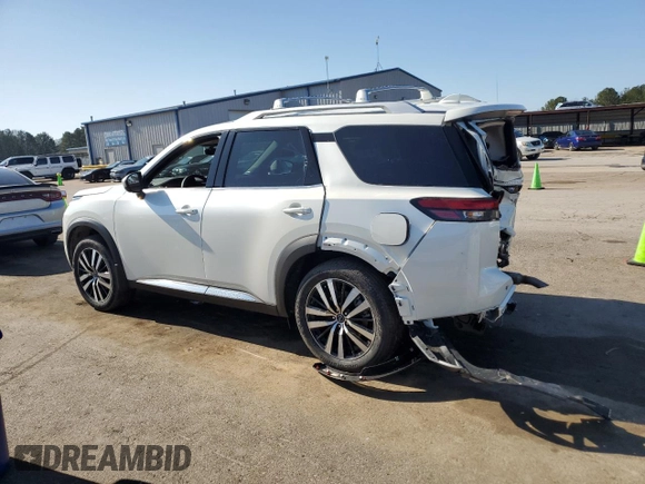 2024 Nissan Pathfinder Platinum with VIN 5N1DR3DG9RC307349, listed as a Copart auction lot 43464825 with 1,077 mi miles and Salvage title. Bid and sale history available at DreamBid. Image 2.