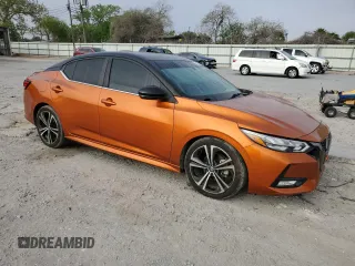 2020 Nissan Sentra SR with VIN 3N1AB8DV7LY217142, listed as a Copart auction lot 50241005 with 105,559 mi miles and Salvage Title. Bid and sale history available at DreamBid. Image 4.