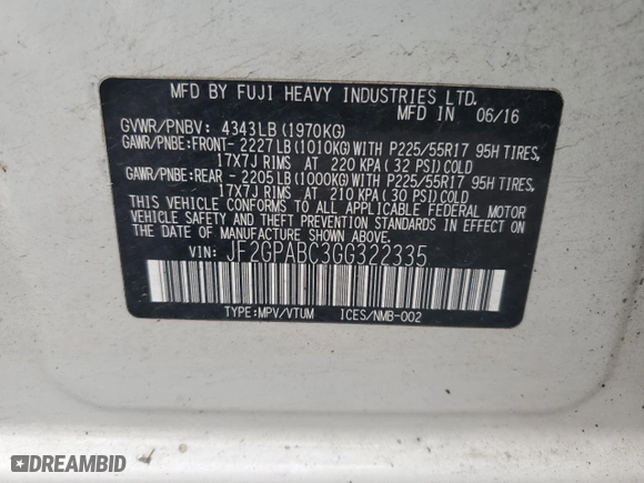 2016 Subaru Crosstrek Premium with VIN JF2GPABC3GG322335, listed as a Copart auction lot 49553855 with 74,982 mi miles and Salvage Title. Bid and sale history available at carsss.com. Image 13.