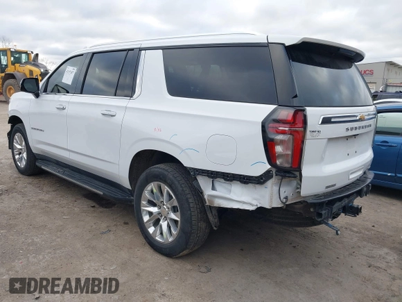 2023 Chevrolet Suburban Premier with VIN 1GNSKFKT1PR529998, listed as a IAAI auction lot 41157457 with 21,551 mi miles and . Bid and sale history available at DreamBid. Image 3.