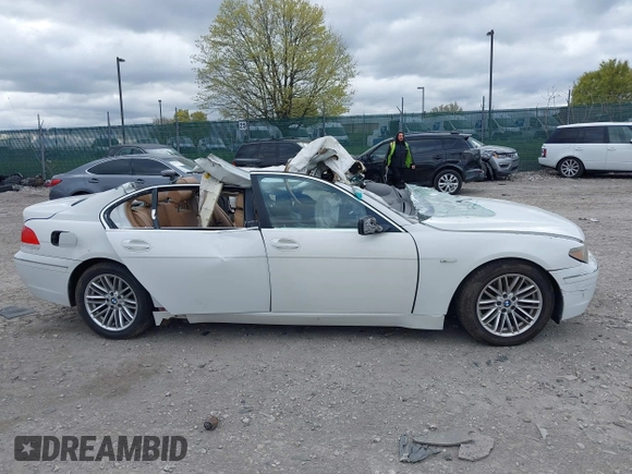 2004 BMW 7 Series 745Li with VIN WBAGN63554DS54633, listed as a IAAI auction lot 42050972 with Not Provided miles and . Bid and sale history available at carsss.com. Image 14.