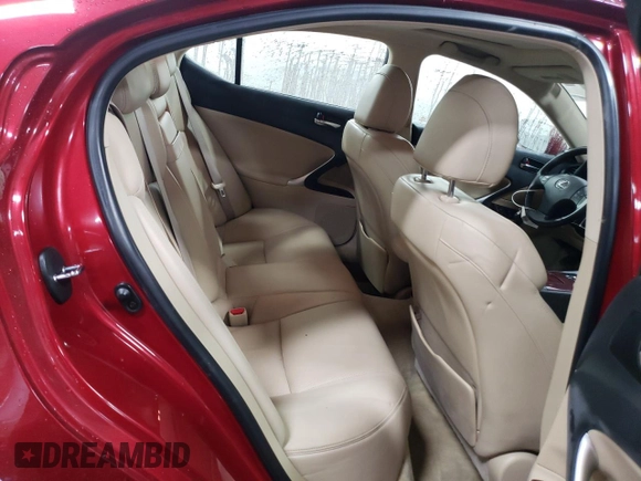 2006 Lexus IS 250 with VIN JTHCK262765001796, listed as a Copart auction lot 87960765 with 132,272 mi miles and Salvage Title. Bid and sale history available at DreamBid. Image 10.