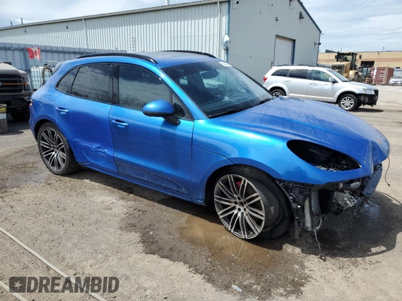 2017 Porsche Macan Turbo with VIN WP1AF2A59HLB60007, listed as a Copart auction lot 58046935 with 183,683 mi miles and Salvage title. Bid and sale history available at DreamBid. Image 4.