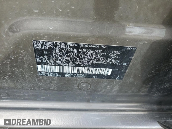2011 Toyota RAV4 with VIN 2T3ZF4DV7BW081869, listed as a Copart auction lot 51348385 with 131,250 mi miles and Salvage Title. Bid and sale history available at DreamBid. Image 13.
