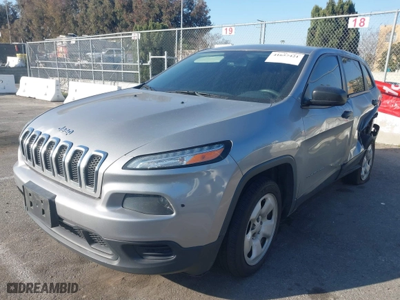 2014 Jeep Cherokee Sport with VIN 1C4PJLAB0EW288538, listed as a IAAI auction lot 41657421 with 123,654 mi miles. Bid and sale history available at carsss.com. Image 17.