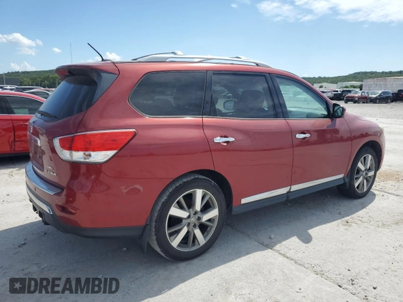 2014 Nissan Pathfinder Platinum with VIN 5N1AR2MM1EC688417, listed as a Copart auction lot 66330205 with 248,615 mi miles and Clean title. Bid and sale history available at DreamBid. Image 3.