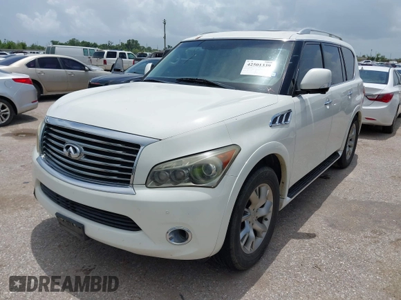 2012 Infiniti QX56 8-passenger with VIN JN8AZ2ND4C9716728, listed as a IAAI auction lot 42501339 with 216,302 mi miles and . Bid and sale history available at DreamBid. Image 18.