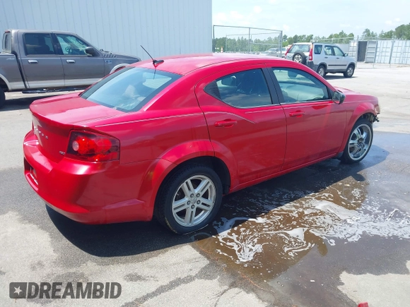 2013 Dodge Avenger SXT with VIN 1C3CDZCB1DN624924, listed as a IAAI auction lot 42166424 with 144,314 mi miles and . Bid and sale history available at carsss.com. Image 4.