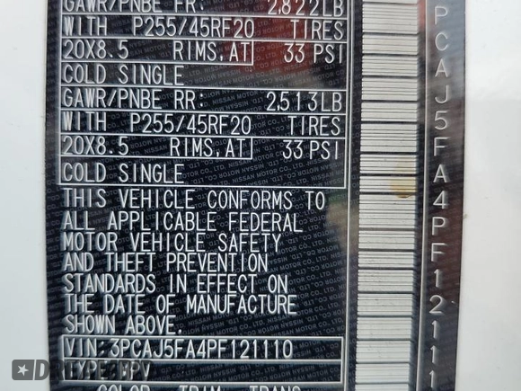 2023 Infiniti QX50 Sport with VIN 3PCAJ5FA4PF121110, listed as a Copart auction lot 65622154 with 9,708 mi miles and Salvage title. Bid and sale history available at DreamBid. Image 13.