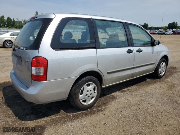 2001 Mazda MPV DX with VIN JM3LW28G710175928, listed as a Copart auction lot 60869414 with 153,080 mi miles and Salvage Title. Bid and sale history available at carsss.com. Image 3.