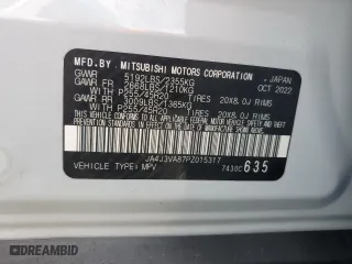 2023 Mitsubishi Outlander SEL with VIN JA4J3VA87PZ015317, listed as a Copart auction lot 83313744 with 44,240 mi miles and Salvage Title. Bid and sale history available at carsss.com. Image 15.