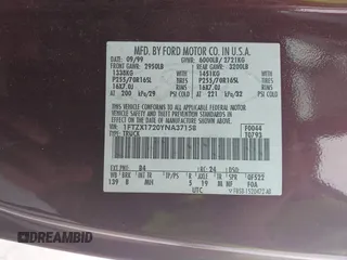 2000 Ford F-150 XL with VIN 1FTZX1720YNA37158, listed as a IAAI auction lot 42341862 with 278,180 mi miles and . Bid and sale history available at DreamBid. Image 9.