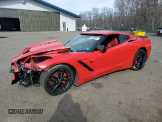 2014 Chevrolet Corvette 2LT z VIN 1G1YD2D77E5104112, wystawiony jako Copart lot #51933505 z przebiegiem Nie podano mil oraz Szkoda całkowita • Salvage title. Historia ofert i sprzedaży dostępna na DreamBid. Obrazek 1.