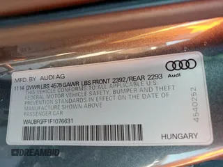 2015 Audi A3 2.0T Premium with VIN WAUBFGFF1F1076631, listed as a Copart auction lot 51924635 with 48,339 mi miles and Salvage Title. Bid and sale history available at carsss.com. Image 14.