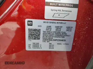 2023 GMC Acadia SLT with VIN 1GKKNULS0PZ264635, listed as a Copart auction lot 50152745 with 16,686 mi miles and Salvage Title. Bid and sale history available at DreamBid. Image 13.