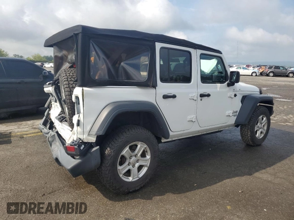 2021 Jeep Wrangler Unlimited Sport S with VIN 1C4HJXDG9MW504842, listed as a Copart auction lot 58566925 with 78,358 mi miles and Salvage title. Bid and sale history available at DreamBid. Image 3.