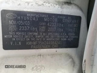 2004 Hyundai Sonata GLS with VIN KMHWF35H24A984241, listed as a Copart auction lot 75917844 with 151,770 mi miles and Clean Title. Bid and sale history available at carsss.com. Image 12.