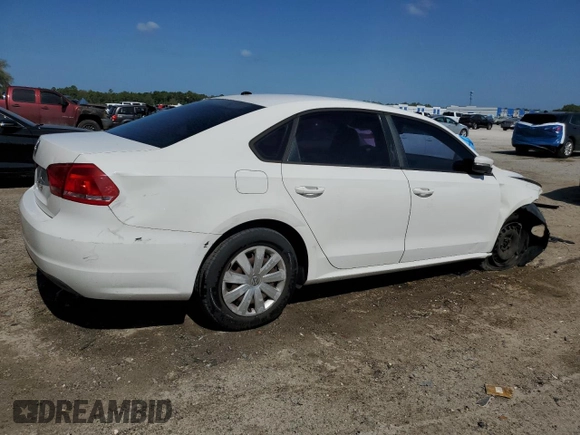 2013 Volkswagen Passat S с VIN 1VWAP7A39DC113688, выставлен на аукционе Copart как лот 55616515 с пробегом 248 651 миль миль и Списание • Salvage title. История ставок и продаж доступна на DreamBid. Изображение 3.