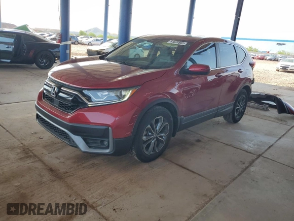 2020 Honda CR-V EX with VIN 5J6RW1H59LA006982, listed as a Copart auction lot 64681805 with 62,168 mi miles and Salvage title. Bid and sale history available at DreamBid. Image 1.