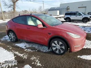 2022 Tesla Model Y Long Range with VIN 7SAYGDEE1NF458443, listed as a Copart auction lot 46497265 with 59,721 mi miles and Salvage Title. Bid and sale history available at carsss.com. Image 4.