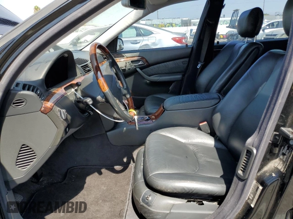 2002 Mercedes-Benz S-Class 5.0L with VIN WDBNG75J62A305994, listed as a Copart auction lot 71036634 with 142,679 mi miles and Clean Title. Bid and sale history available at carsss.com. Image 7.