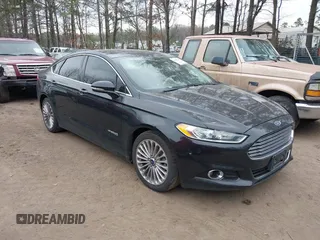 2013 Ford Fusion Titanium Hybrid with VIN 3FA6P0RU2DR281905, listed as a IAAI auction lot 41765130 with 119,348 mi miles. Bid and sale history available at carsss.com. Image 1.