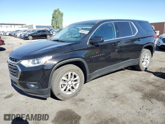 2020 Chevrolet Traverse LS with VIN 1GNERFKW1LJ142279, listed as a Copart auction lot 66882814 with 91,958 mi miles and Salvage Title. Bid and sale history available at carsss.com. Image 1.