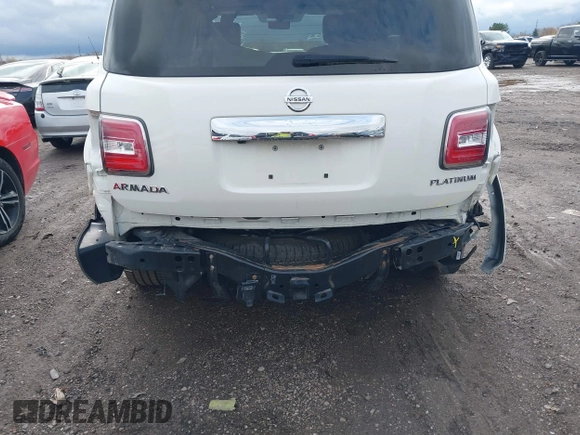 2019 Nissan Armada Platinum with VIN JN8AY2NE8K9757454, listed as a IAAI auction lot 37941190 with 43,549 mi miles. Bid and sale history available at carsss.com. Image 6.