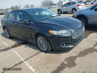 2013 Ford Fusion Titanium Hybrid with VIN 3FA6P0RU7DR355481, listed as a IAAI auction lot 41814003 with 177,789 mi miles. Bid and sale history available at carsss.com. Image 1.