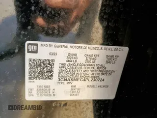 2023 Chevrolet Equinox RS with VIN 3GNAXMEG4PL230724, listed as a Copart auction lot 58936695 with 31,984 mi miles and Salvage title. Bid and sale history available at DreamBid. Image 12.