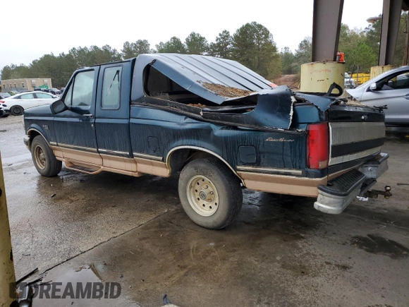 1995 Ford F-150 with VIN 1FTEX15H7SKA43294, listed as a Copart auction lot 76406034 with 0 mi miles and Salvage Title. Bid and sale history available at carsss.com. Image 2.