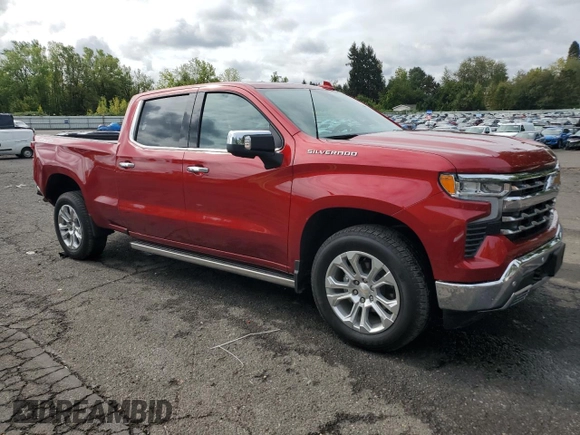 2024 Chevrolet Silverado 1500 LTZ with VIN 1GCUDGED8RZ133141, listed as a Copart auction lot 73213644 with 6,352 mi miles and Salvage Title. Bid and sale history available at DreamBid. Image 4.