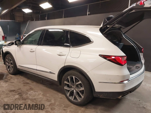2023 Acura MDX w/Technology Package with VIN 5J8YE1H40PL041191, listed as a IAAI auction lot 41390022 with 6,074 mi miles. Bid and sale history available at carsss.com. Image 3.