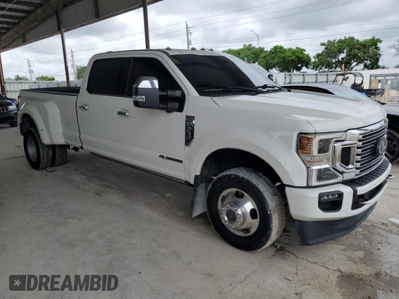 2021 Ford F-350 XL with VIN 1FT8W3DT6MED67209, listed as a Copart auction lot 60046965 with 59,510 mi miles and Salvage title. Bid and sale history available at DreamBid. Image 4.