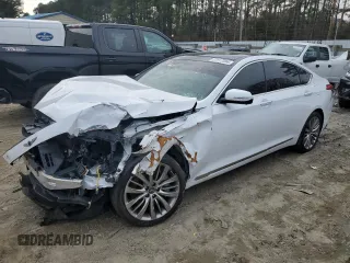 2018 Genesis G80 5.0L Ultimate with VIN KMHGN4JF4JU245917, listed as a Copart auction lot 37917394 with 0 mi miles and Salvage Title. Bid and sale history available at carsss.com. Image 1.