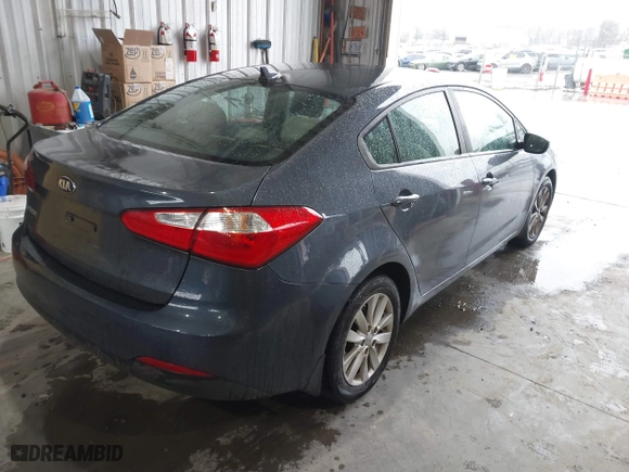 2014 Kia Forte LX with VIN KNAFX4A69E5237321, listed as a IAAI auction lot 41534280 with 100,810 mi miles. Bid and sale history available at carsss.com. Image 4.