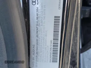 2017 Audi S7 Premium Plus with VIN WAUWFAFC7HN131440, listed as a Copart auction lot 65618733 with 47,982 mi miles. Bid and sale history available at carsss.com. Image 12.