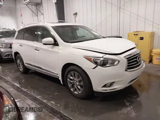 2013 Infiniti JX35 z VIN 5N1AL0MM7DC314446, wystawiony jako IAAI lot #42237587 z przebiegiem 129 605 mil mil oraz . Historia ofert i sprzedaży dostępna na DreamBid. Obrazek 1.