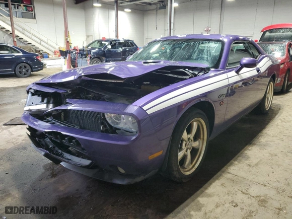 2010 Dodge Challenger R/T with VIN 2B3CJ5DTXAH173115, listed as a Copart auction lot 49111015 with 106,798 mi miles and Salvage Title. Bid and sale history available at carsss.com. Image 1.