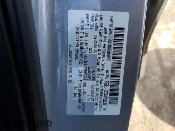 2012 Mazda CX-7 i SV z VIN JM3ER2AM2C0412683, wystawiony jako Copart lot #53774075 z przebiegiem 196 344 mil mil oraz Czysty tytuł • Clean title. Historia ofert i sprzedaży dostępna na DreamBid. Obrazek 13.