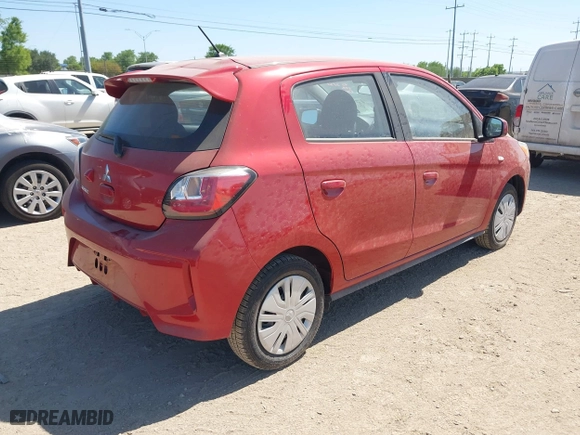2024 Mitsubishi Mirage ES with VIN ML32AUHJ4RH026807, listed as a IAAI auction lot 41962424 with 5,930 mi miles. Bid and sale history available at carsss.com. Image 4.
