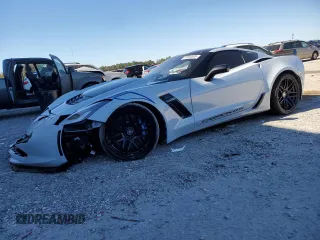 2018 Chevrolet Corvette Z06 3LZ with VIN 1G1YU2D61J5300614, listed as a Copart auction lot 87808585 with 0 mi miles and Salvage Title. Bid and sale history available at carsss.com. Image 1.