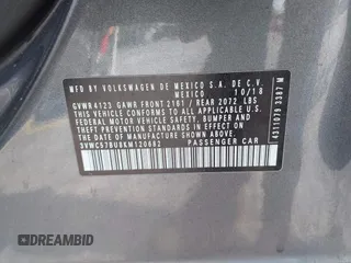 2019 Volkswagen Jetta S с VIN 3VWC57BU8KM120682, выставлен на аукционе IAAI как лот 42334806 с пробегом 54 610 миль миль и . История ставок и продаж доступна на DreamBid. Изображение 9.