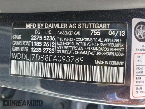 2014 Mercedes-Benz CLS-Class CLS 550 with VIN WDDLJ7DB8EA093789, listed as a Copart auction lot 64602064 with 140,394 mi miles and Clean Title. Bid and sale history available at carsss.com. Image 13.
