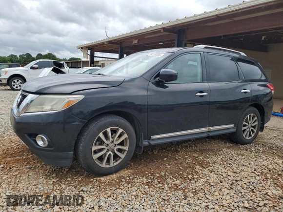 2015 Nissan Pathfinder Platinum with VIN 5N1AR2MM1FC601911, listed as a Copart auction lot 59238095 with 222,680 mi miles and Salvage title. Bid and sale history available at DreamBid. Image 1.