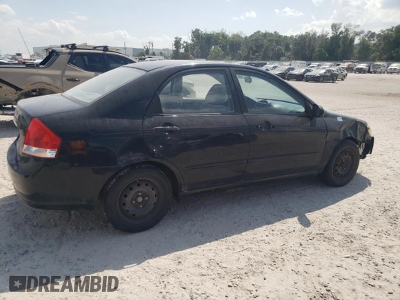 2008 Kia Spectra EX with VIN KNAFE121X85525733, listed as a Copart auction lot 66246444 with 166,211 mi miles and Salvage Title. Bid and sale history available at DreamBid. Image 3.