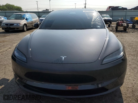 2025 Tesla Model 3 Long Range with VIN 5YJ3E1EB0SF902974, listed as a Copart auction lot 59728245 with 6,398 mi miles and Salvage title. Bid and sale history available at DreamBid. Image 5.