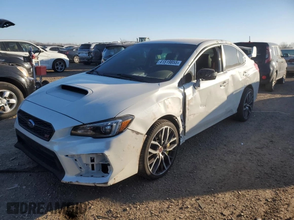 2021 Subaru WRX STI with VIN JF1VA2S61M9802676, listed as a Copart auction lot 41519855 with 59,818 mi miles and Salvage Title. Bid and sale history available at carsss.com. Image 1.