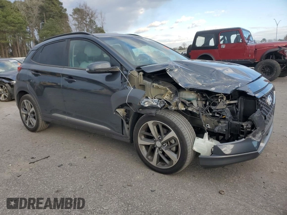 2019 Hyundai Kona Ultimate with VIN KM8K5CA59KU267182, listed as a Copart auction lot 41383395 with 50,531 mi miles and Salvage Title. Bid and sale history available at carsss.com. Image 4.