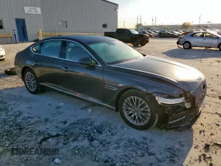 2023 Genesis G80 2.5T with VIN KMTGB4SC4PU185035, listed as a Copart auction lot 52082005 with 45,868 mi miles and Salvage title. Bid and sale history available at DreamBid. Image 4.